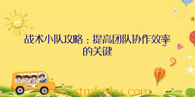 战术小队攻略：提高团队协作效率的关键