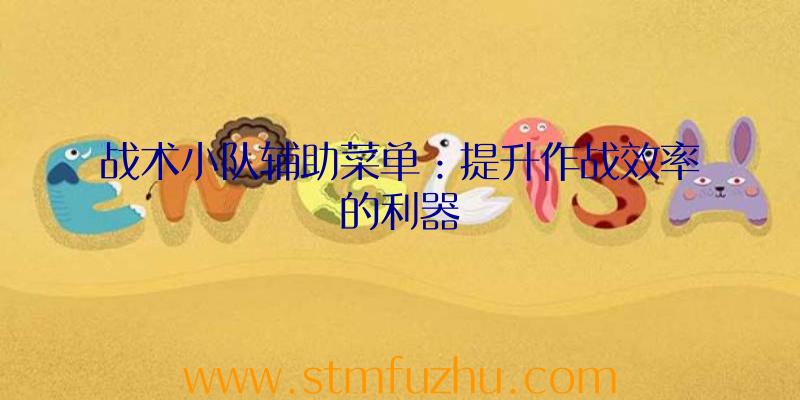 战术小队辅助菜单：提升作战效率的利器