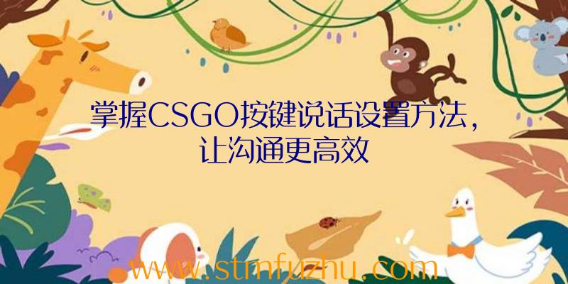 掌握CSGO按键说话设置方法，让沟通更高效
