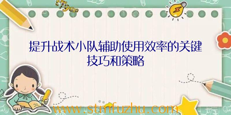 提升战术小队辅助使用效率的关键技巧和策略